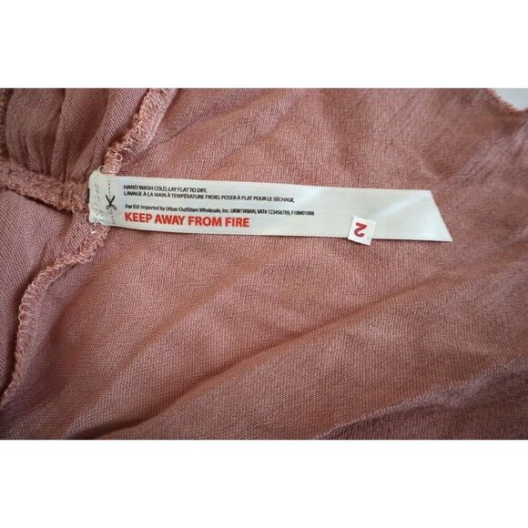 Intimately Free People Women's Sz S Rose Pink Adella Frilled Chemise Slip Dress - Picture 6 of 14